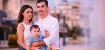 Charming family enjoying a day outdoors in Ankara, capturing delightful emotions.